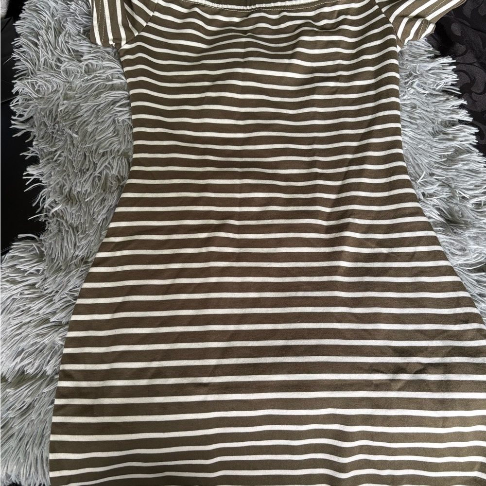 Striped Green and White Dress